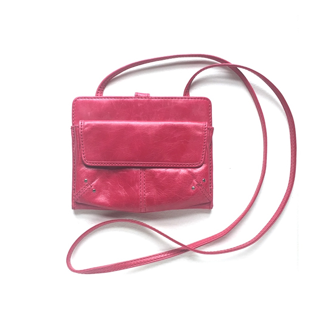 HOBO leather Crossbody Organizer DARK PINK